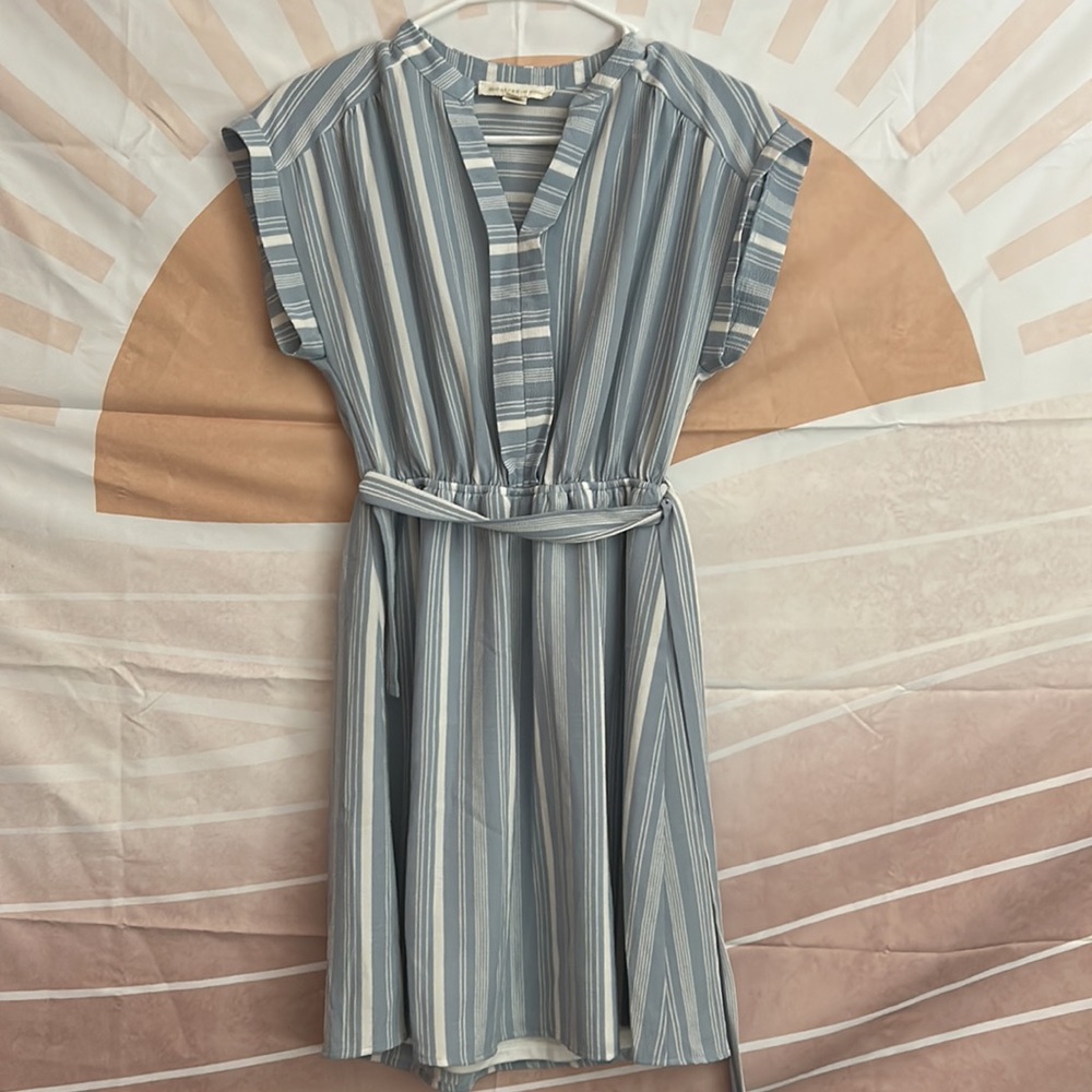 White and Blue striped dress